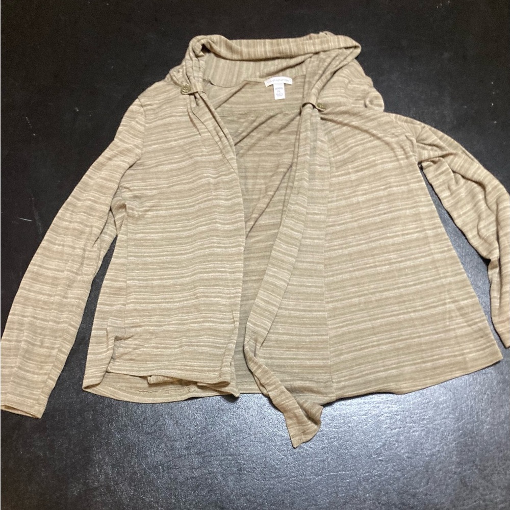 Croft & Barrow Tan Striped Tunic Top